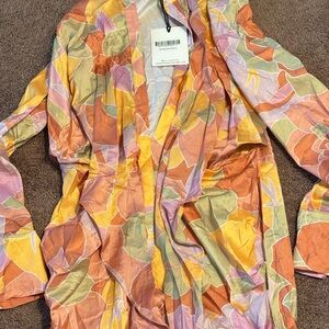 🌺 NEW WITH TAGS: Colorful Abstract Print Slip Dress – Size L 🌺